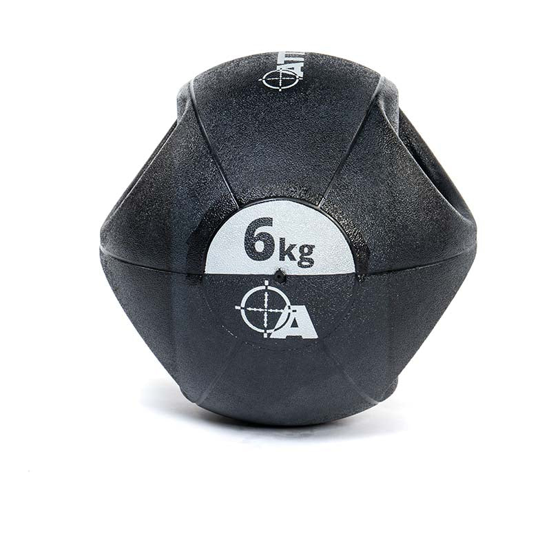 Attack Fitness Double Grip Medicine Ball - Black - 6kg