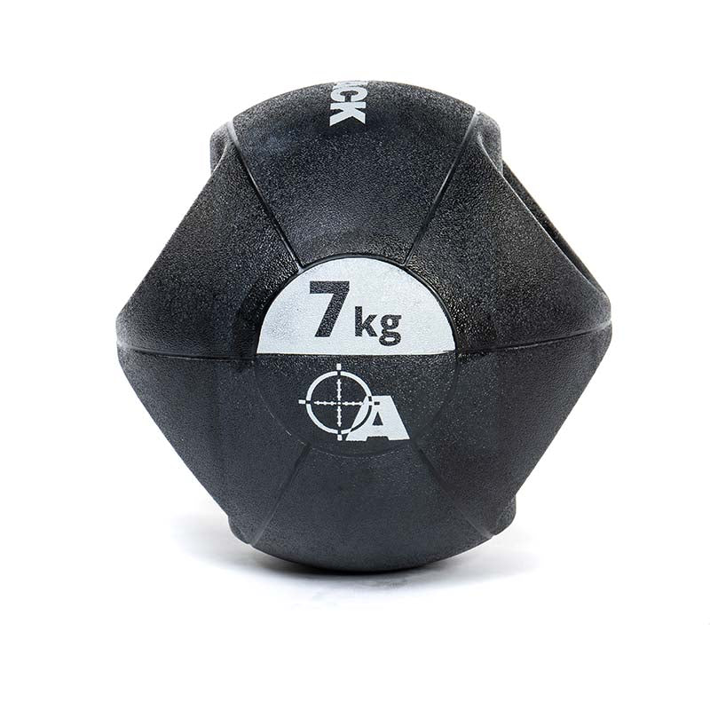 Attack Fitness Double Grip Medicine Ball - Black - 7kg