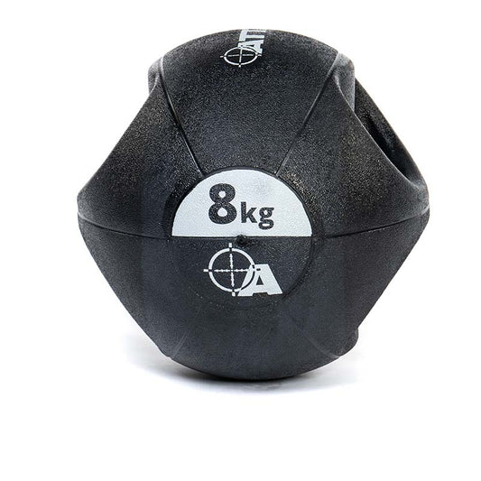 Attack Fitness Double Grip Medicine Ball - Black - 8kg