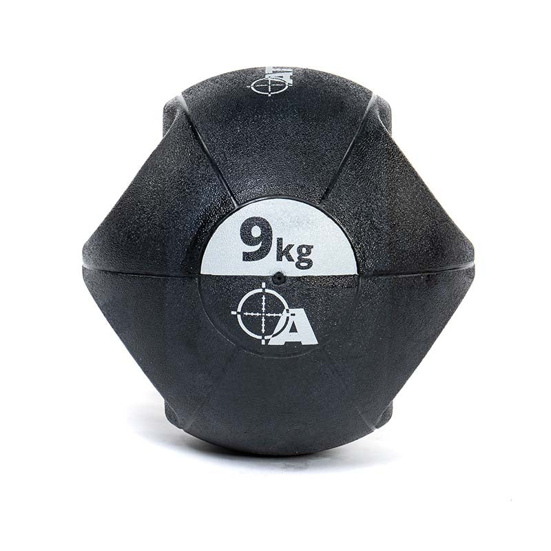 Attack Fitness Double Grip Medicine Ball - Black - 9kg