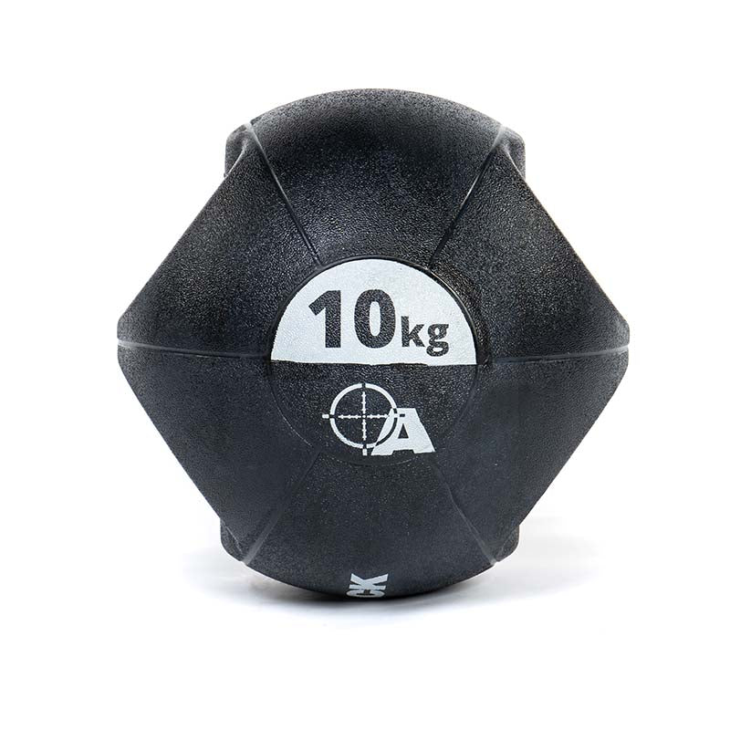 Attack Fitness Double Grip Medicine Ball - Black - 10kg