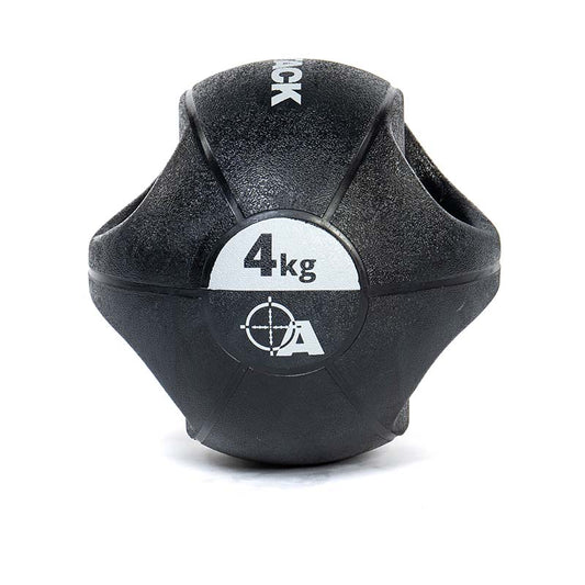 Attack Fitness Double Grip Medicine Ball - Black - 4kg