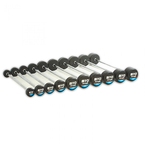 MYO Strength Rubber Barbell with PU End Cap 10kg-50kg (10 Bar Set)